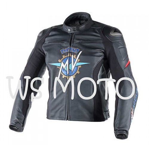  2016 MV AGUSTA BLACK LEATHER MOTORCYCLE MOTOGP LEATHER JACKET 100% COWHIDE LEATHER